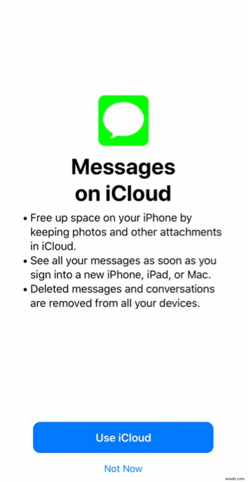 การปิดใช้งานและดาวน์โหลดข้อความใน iCloud หมายถึงอะไร