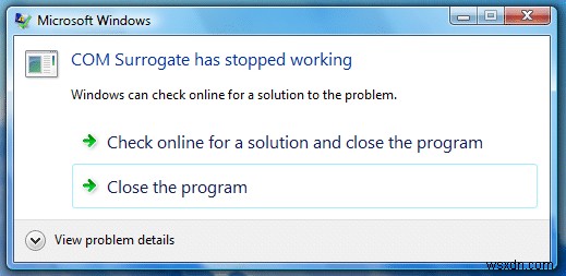วิธีแก้ไข COM Surrogate หยุดทำงาน 