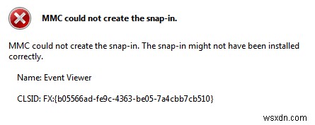 วิธีแก้ไข MMC ไม่สามารถสร้าง Snap-in 