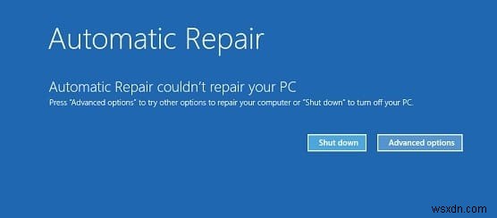 วิธีแก้ไข Automatic Repair ไม่สามารถซ่อมแซมพีซีของคุณได้ 