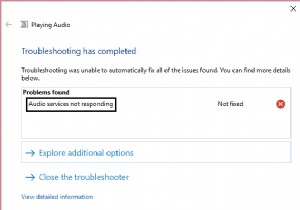 วิธีแก้ไขบริการเสียงที่ไม่ตอบสนองใน Windows 10 