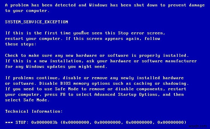 แก้ไขข้อผิดพลาดข้อยกเว้นบริการระบบใน Windows 10 
