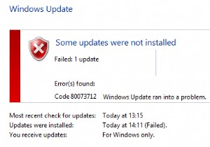 แก้ไข Windows Update Error Code 0x80073712 