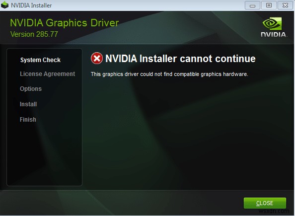[แก้ไขแล้ว] โปรแกรมติดตั้ง NVIDIA ไม่สามารถทำข้อผิดพลาดต่อไปได้ 