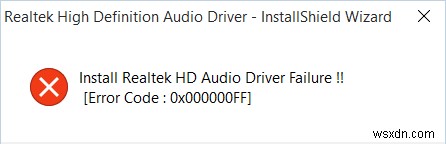 แก้ไข ติดตั้ง Realtek HD Audio Driver Failure Error 