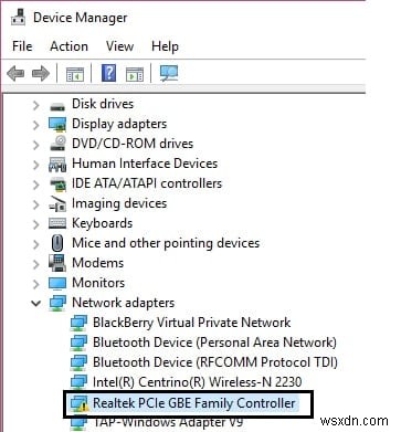 แก้ไข Realtek PCIe GBE Family Controller adapter กำลังประสบปัญหาไดรเวอร์ 