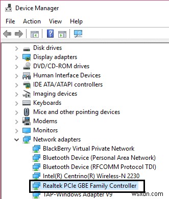 แก้ไข Realtek PCIe GBE Family Controller adapter กำลังประสบปัญหาไดรเวอร์ 