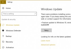 แก้ไขข้อผิดพลาดการอัปเดต Windows 10 0x8000ffff 