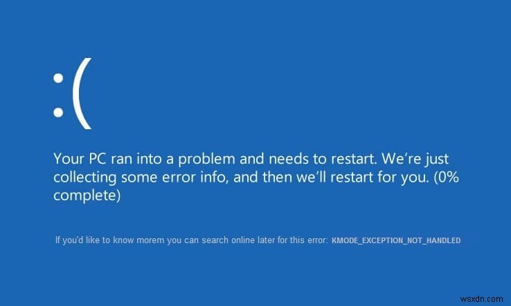 แก้ไขข้อยกเว้น KMODE ไม่ได้รับการจัดการ Error 