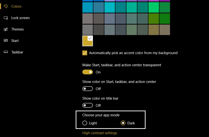 เปิดใช้งานธีมสีเข้มสำหรับทุกแอปพลิเคชันใน Windows 10 