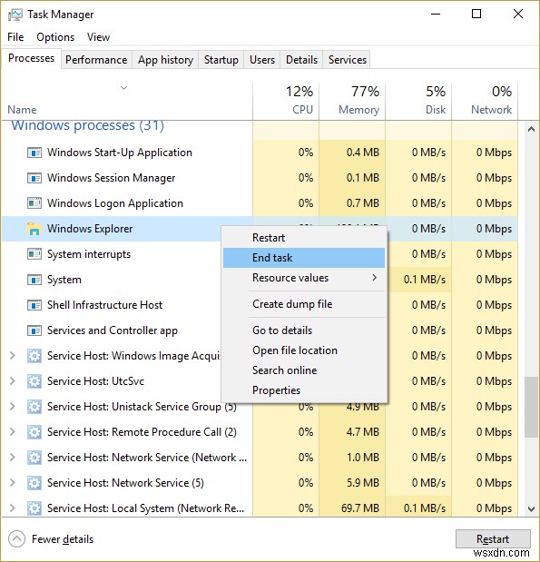 Fix File Explorer จะไม่เปิดใน Windows 10 