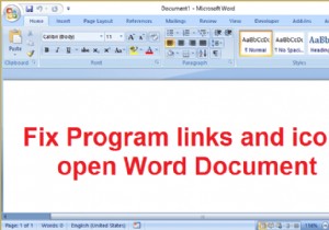 แก้ไขลิงค์โปรแกรมและไอคอนเปิดเอกสาร Word 