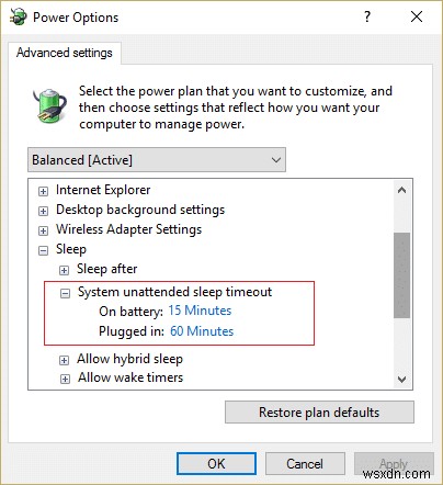 แก้ไข Windows 10 Sleeps หลังจากไม่มีการใช้งานไม่กี่นาที 