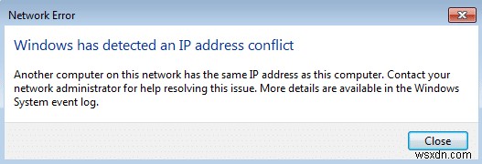 แก้ไข Windows ตรวจพบข้อขัดแย้งที่อยู่ IP 