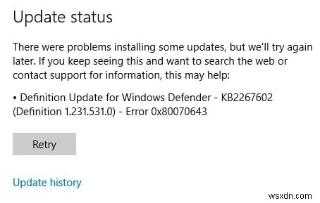 แก้ไขข้อผิดพลาด Windows Update 0x80246002 