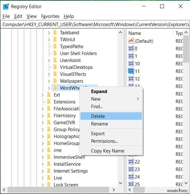 วิธีการลบประวัติการค้นหา File Explorer
