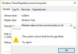 แก้ไขบริการ Windows Time ไม่เริ่มทำงานโดยอัตโนมัติ