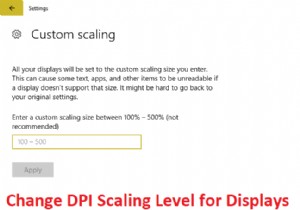 เปลี่ยนระดับการปรับขนาด DPI สำหรับจอแสดงผลใน Windows 10 