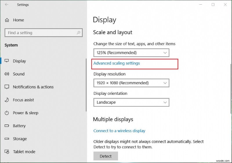 เปลี่ยนระดับการปรับขนาด DPI สำหรับจอแสดงผลใน Windows 10 