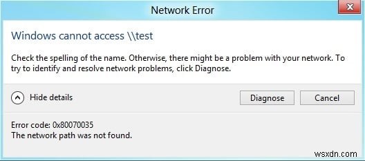 แก้ไขรหัสข้อผิดพลาด 0x80070035 ไม่พบเส้นทางเครือข่าย