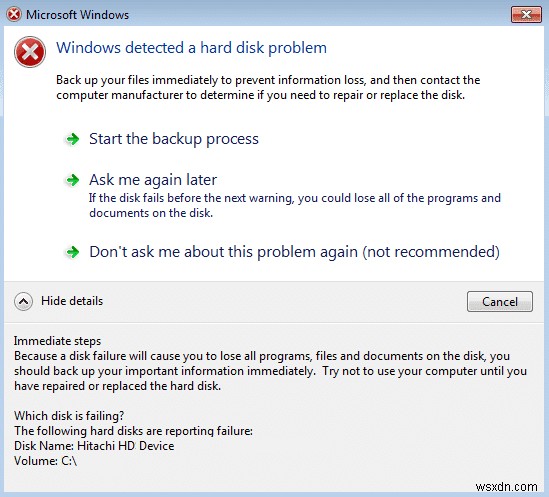 [แก้ไขแล้ว] Windows ตรวจพบปัญหาฮาร์ดดิสก์ 