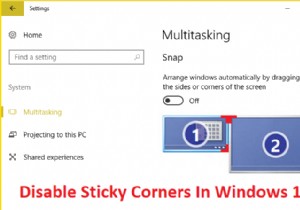 วิธีปิดการใช้งานมุมติดหนึบใน Windows 10 