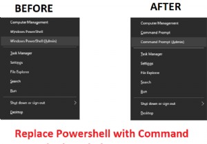 แทนที่ Powershell ด้วย Command Prompt ในเมนูเริ่มของ Windows 10