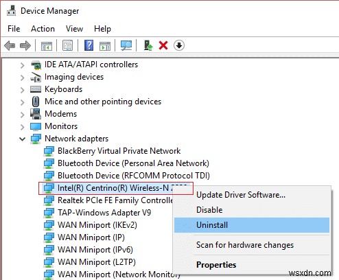 แก้ไข Network Adapter Error Code 31 ใน Device Manager 