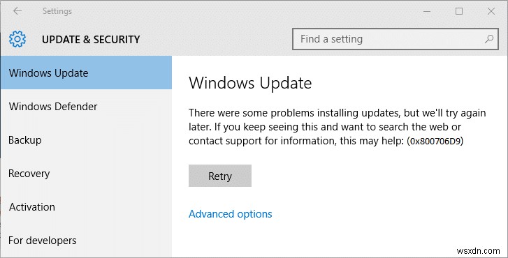 แก้ไขข้อผิดพลาด Windows Update 0x800706d9 