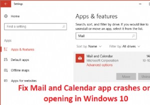 แก้ไขแอปอีเมลและปฏิทินขัดข้องเมื่อเปิดใน Windows 10 