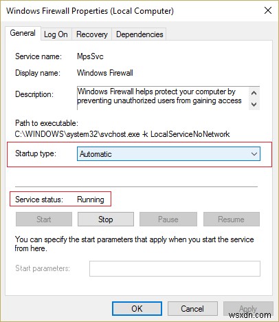 แก้ไข ไม่สามารถเปิด Windows Firewall Error code 0x80070422 