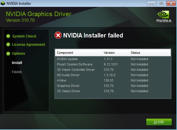 ข้อผิดพลาดของตัวติดตั้ง NVIDIA ล้มเหลวใน Windows 10 [แก้ไขแล้ว] 