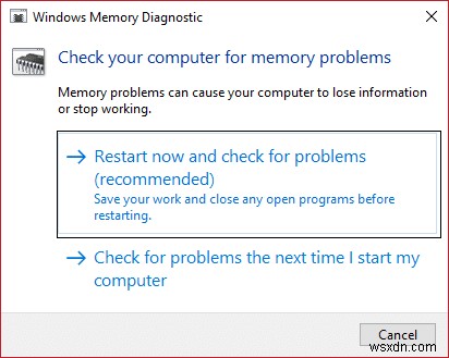 แก้ไขคอมพิวเตอร์ของคุณมีปัญหาหน่วยความจำ 