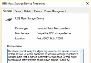 แก้ไข USB Error Code 52 Windows ไม่สามารถตรวจสอบลายเซ็นดิจิทัลได้ 
