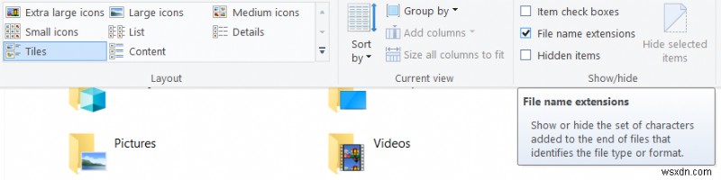 วิธีแสดงนามสกุลไฟล์ใน Windows 10 