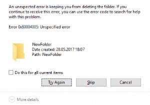 แก้ไขรหัสข้อผิดพลาด 0x80004005:ข้อผิดพลาดที่ไม่ระบุใน Windows 10 