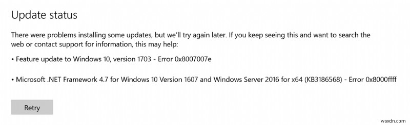 แก้ไขข้อผิดพลาด Windows Update 0x8007007e 