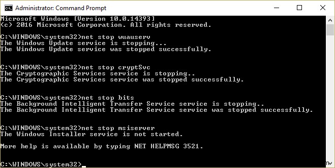 แก้ไขข้อผิดพลาด Windows Update 0x8007007e 