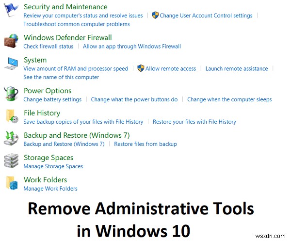 ลบเครื่องมือการดูแลระบบใน Windows 10 