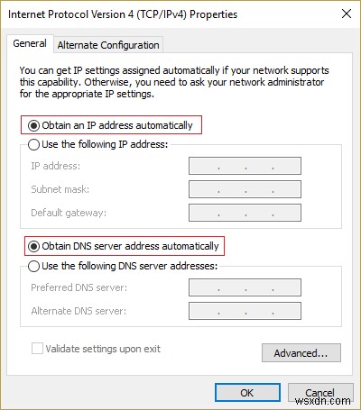 แก้ไข DHCP ไม่ได้เปิดใช้งานสำหรับ WiFi ใน Windows 10 