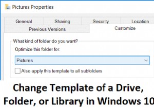 เปลี่ยนเทมเพลตของไดรฟ์ โฟลเดอร์ หรือไลบรารีใน Windows 10 