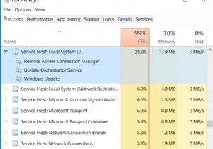 แก้ไขการใช้งาน CPU สูงโดยโฮสต์บริการ:Local System 