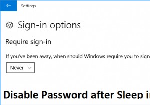 ปิดใช้งานรหัสผ่านหลังจากสลีปใน Windows 10 