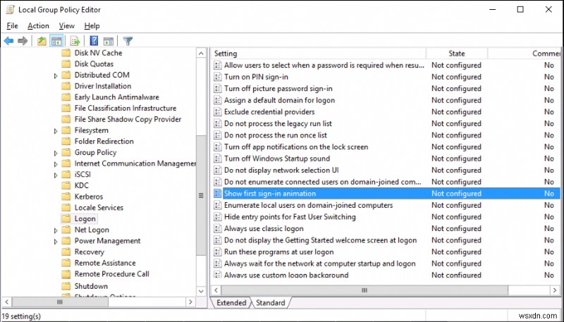 เปิดใช้งานหรือปิดใช้งานแอนิเมชั่นการลงชื่อเข้าใช้ครั้งแรกของผู้ใช้ใน Windows 10