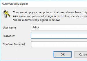 เข้าสู่ระบบบัญชีผู้ใช้โดยอัตโนมัติใน Windows 10 