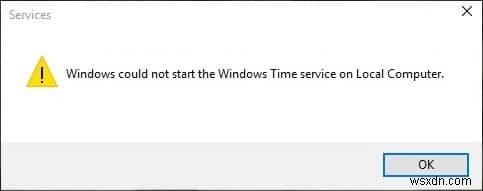 แก้ไข Windows Time Service ไม่ทำงาน 