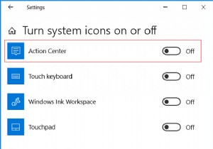 เปิดใช้งานหรือปิดใช้งานศูนย์ปฏิบัติการใน Windows 10