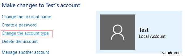 วิธีการเปลี่ยนประเภทบัญชีผู้ใช้ใน Windows 10