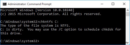 วิธียกเลิก Chkdsk ตามกำหนดการใน Windows 10 