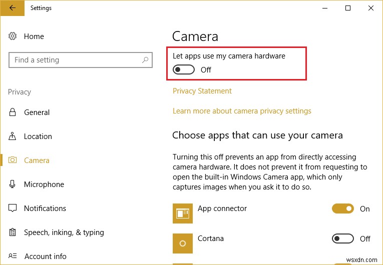 อนุญาตหรือปฏิเสธแอปที่เข้าถึงกล้องใน Windows 10